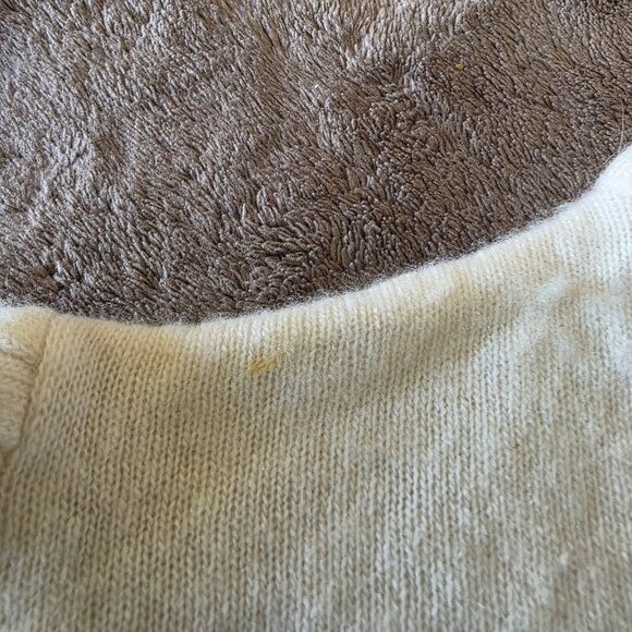 Vintage Spiegel 100% Cashmere Turtleneck Sweater Women’s M Cream Puff Shoulder - Picture 5 of 15